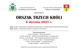 Zaproszenie na Orszak Trzech Króli 